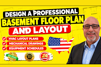 design a professional basement floor plan and layout
