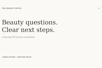 help you plan your beauty product in a consultation