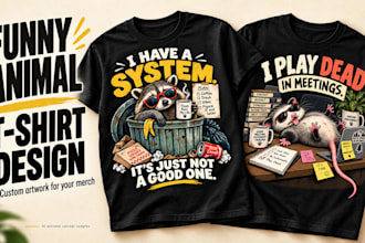 design funny animal t shirts for your print on demand brand