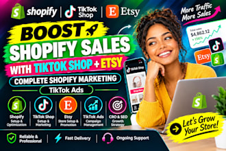 boost shopify sales with tiktok set up tiktokshop etsy marketing seo promotion