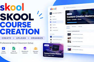 create and upload your online course in skool