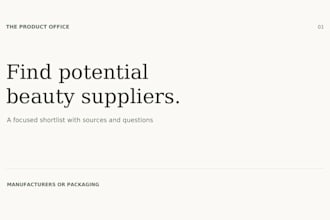 research potential cosmetic manufacturers and packaging suppliers