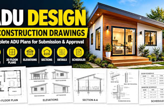 create adu design, adu drawings, 2d floor plan for submission and approval