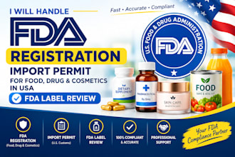fda registration import permit for food, drug cosmetics in USA, fda label review