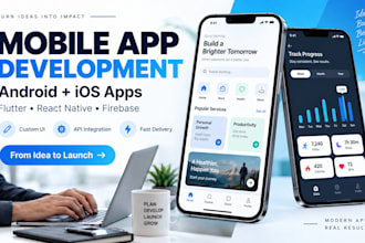 do mobile app development for andriod and IOS using flutter react native
