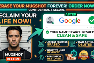 remove mugshots, delete negative links, erase bad articles, false news in google