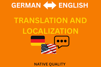 translate or localize from german to english and from english to german
