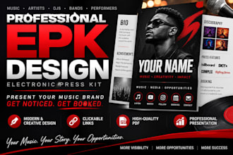 design a professional music artist epk clickable electronic press kit