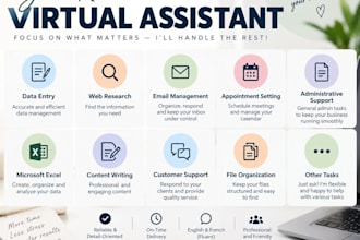 be your virtual assistant for business and admin support