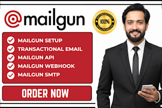 setup mailgun transactional email API SMTP webhook dns integration email setup