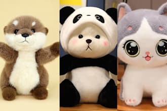 create custom handmade soft plush stuffed animals plush toy crochet kawaii plush