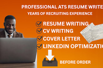 edit your resume to  a professional ats resume CV cover letter and linkedin