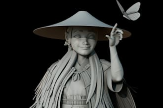 sculpt articulated 3d doll in zbrush for resin print, custom 3d character,object