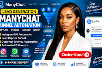create manychat lead generation funnel automation