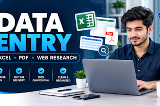 do data entry, excel, PDF to excel, copy paste and web research