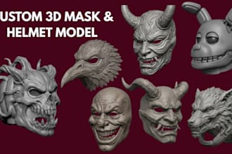 sculpt custom 3d mask model wearable cosplay mask 3d helmet stl for 3d printing