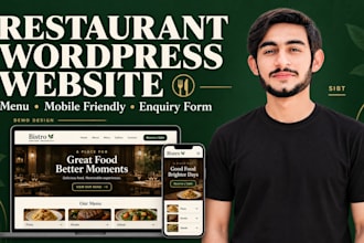 build a restaurant wordpress website with menu and enquiry form