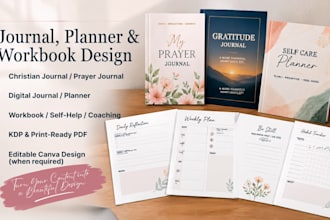 design journal design christian journal planner workbook