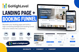 recreate your landing page and build a gohighlevel booking funnel