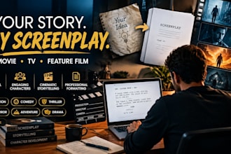 write your movie script, screenplay or feature film