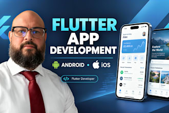 do mobile app development, android app, ios app development as flutter developer