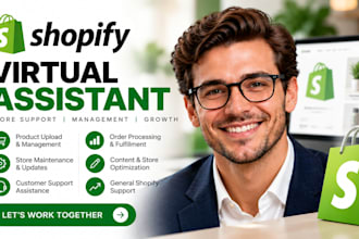 be your shopify virtual assistant for store management, marketing and support
