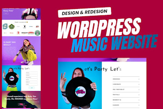 create a music website for dj, podcast website record label website