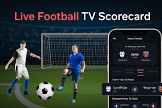 create a live tv professional football app with cheap rate