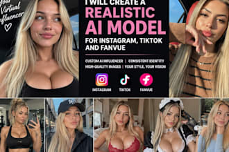 create a realistic ai model for instagram, tiktok and fanvue