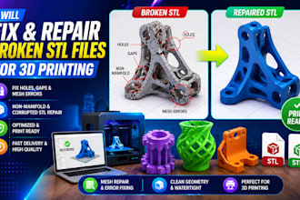 fix, edit and repair broken stl files for 3d printing