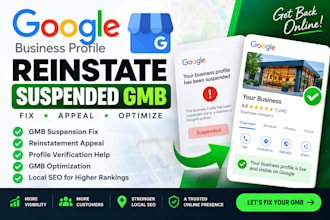reinstate gmb, fix suspended google business profile and gmb suspension