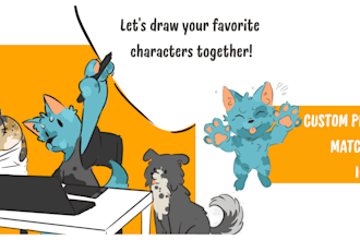 custom furry icon, pfp, and fursona avatar illustration