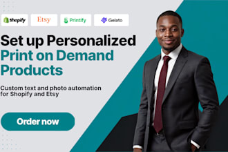 set up personalized print on demand products on shopify or etsy