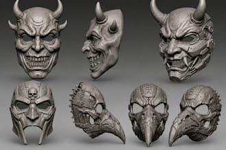 sculpt 3d mask 3d helmet for cosplay and 3d printing