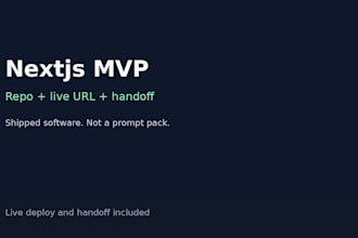 ship a nextjs mvp with live deploy and handoff