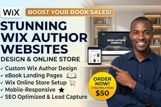 build wix website, book author website, ebook website, wix online store