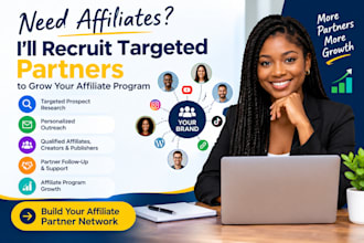 recruit targeted affiliates and partners for your affiliate program