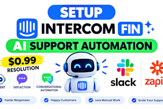 setup intercom fin resolution ai agent deflection slack zapier