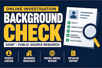 conduct an online background check and osint investigation with detailed report