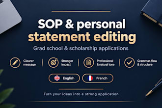 edit your sop or personal statement for scholarships and grad school