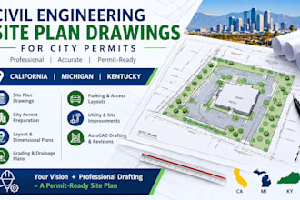civil engineering site plan city permit drawings in california michigan kentucky