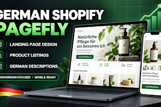 optimize german shopify pagefly landing pages, product listings and descriptions