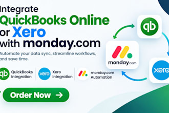 integrate quickbooks online or xero with monday com for automated data sync