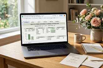 design wedding planner spreadsheet, event planner tracker, wedding google sheet