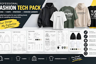 design wearable hoodie and streetwear tech packs t shirt , oversized garment