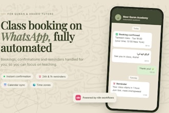 automate whatsapp booking for quran tutors with n8n