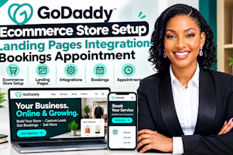 do godaddy ecommerce store setup landing pages integrations bookings appointment