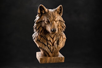 create a detailed 3d animal sculpture or figurine