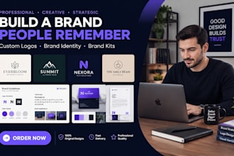 design mordern logo branding kit with style guide and  identity guideliness