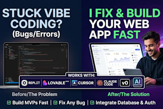 build, fix and deploy your vibe coded web app using replit